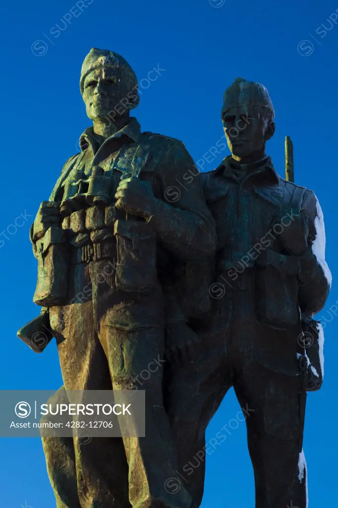 Scotland, Highland, near Spean Bridge. The Commando Memorial near Spean Bridge in the Great Glen commemorates the commandos who trained in the area during the Second World War.