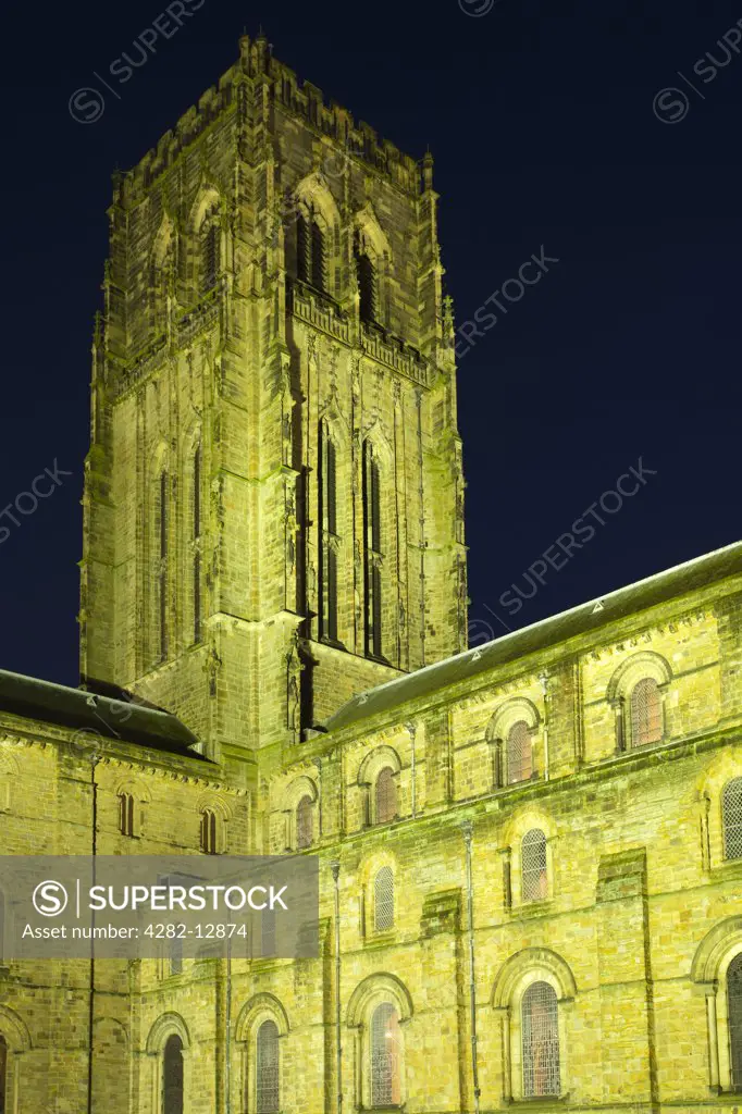 England, County Durham, Durham. Durham Cathedral at dusk. Durham Cathedral has been described as 'one of the great architectural experiences of Europe'.