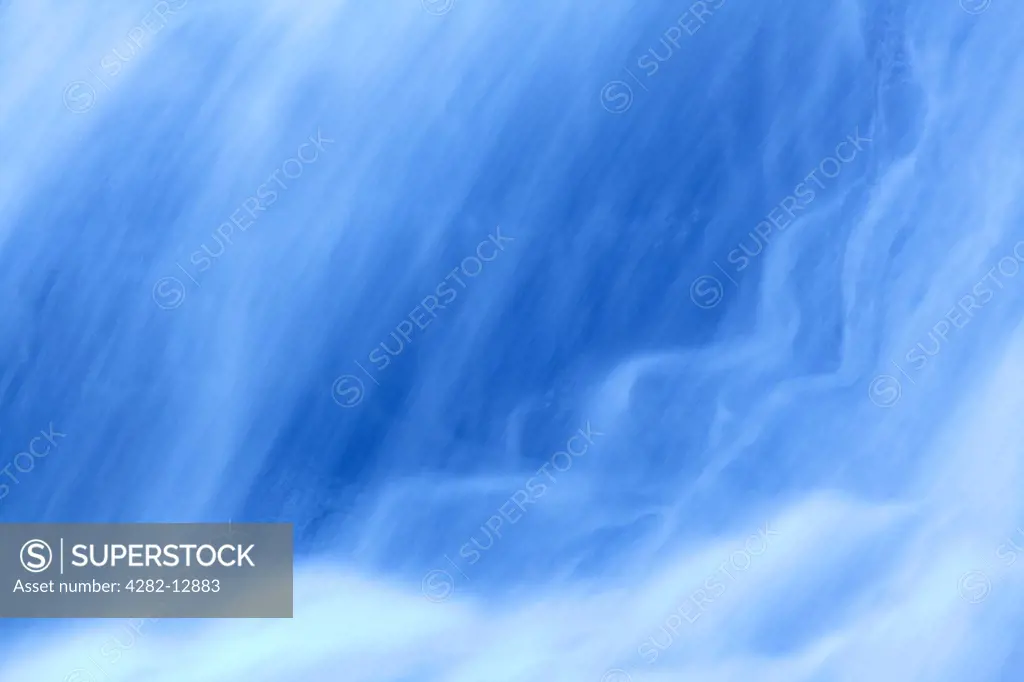 England, Northumberland, Hareshaw Linn. Close-up of cascading water in the Hareshaw Linn waterfall.