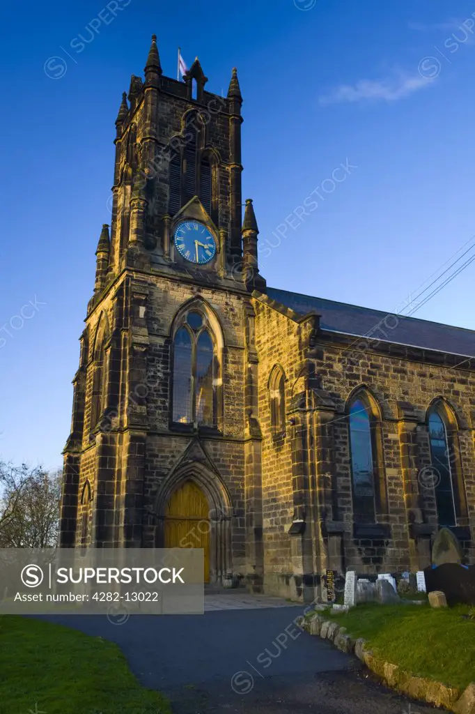 England, Tyne and Wear, Earsdon. The Saint Albans Church in Earsdon, a prominent landmark near the Northumberland border.