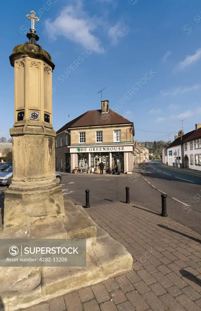 England, Northumberland, Warkworth. Market Cross in Bridge Street, Warkworth.