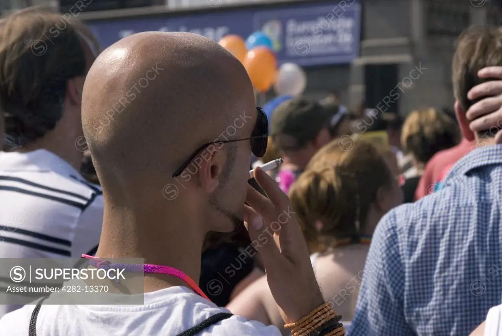 England, London, Oxford Street. Smoking at Europride 2006. Europride is an international lesbian, gay, bisexual and transgender gay pride event that is hosted by a different European city each year.