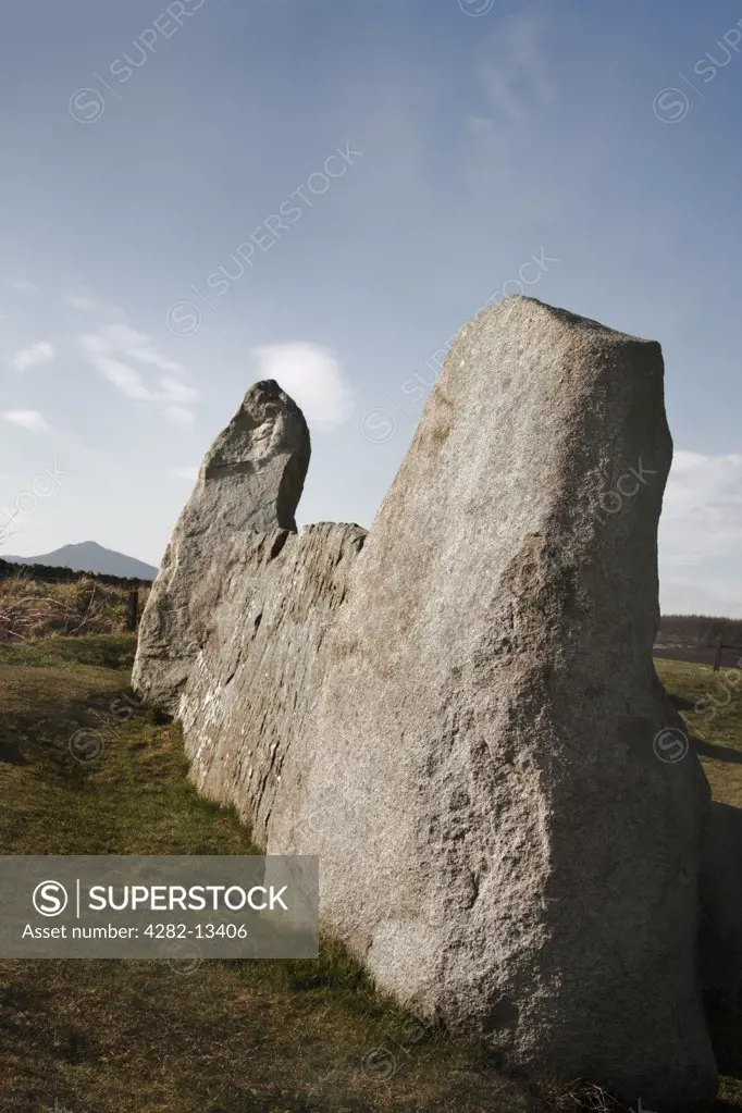 Scotland, Aberdeenshire, Inverurie. East Aquhorthies Stone Circle also known as Easter Aquhorthies. A recumbent Stone circle only found in the Aberdeenshire area of Scotland circa 3000BC.