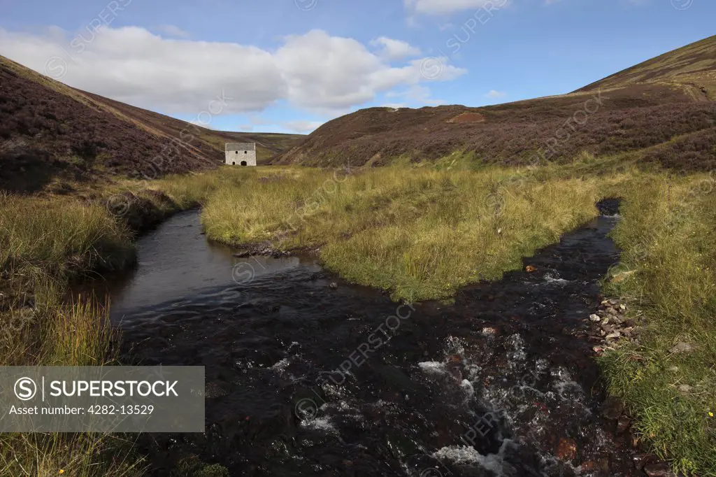 Scotland, Banffshire, Nr. Tomintoul. The former Lecht mine at the Well of the Lecht. The mine was the most actively worked manganese mine in Scotland until it closed down in 1846.