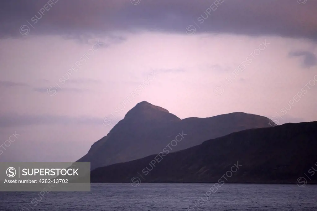 Scotland, North Ayrshire, Holy Island. Holy Island viewed from the Firth of Clyde.