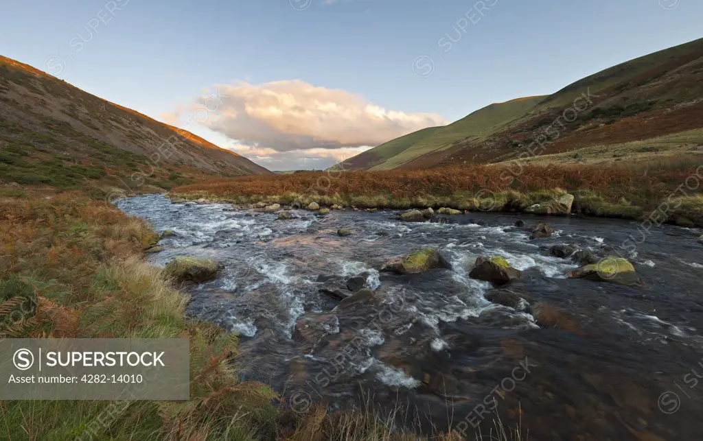 England, Cumbria, Lake District National Park. The River Caldew flowing towards Caldbeck Common in the Lake District National Park.