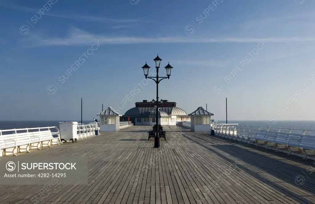 England, Norfolk, Cromer. A view along Cromer Pier. Cromer boasts one of the first piers to have been built in the 20th century, however the current pier is the third structure to have graced the resort's shoreline.