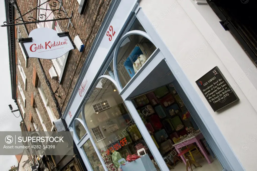 England, North Yorkshire, York. A Cath Kidston shop front in the streets of York.