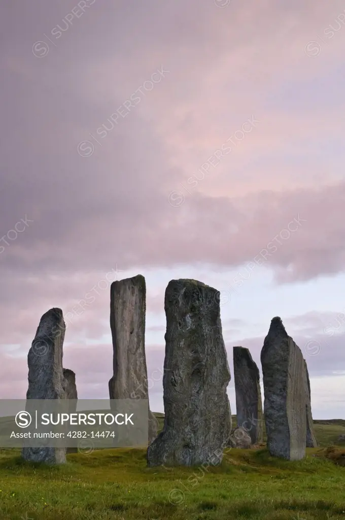 Scotland, Isle of Lewis, Outer Hebrides. Ancient standing stones on the Isle of Lewis in the Outer Hebrides.