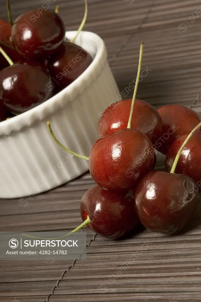 Close up of fresh cherries.