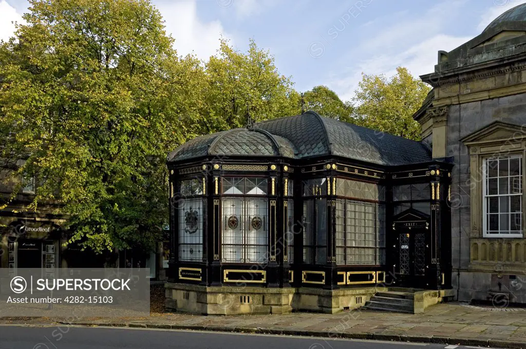 England, North Yorkshire, Harrogate. Royal Pump Room Museum housed in an octagonal building built in 1842 by Isaac Shutt. The museum tells the story of Harrogate as a Spa.