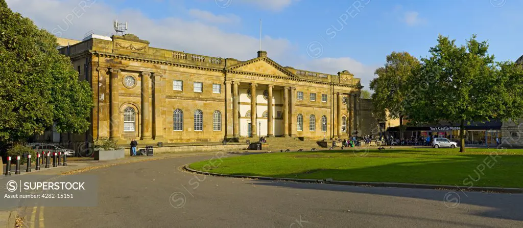 England, North Yorkshire, York. Panoramic view of York Castle Museum on the site of York Castle.
