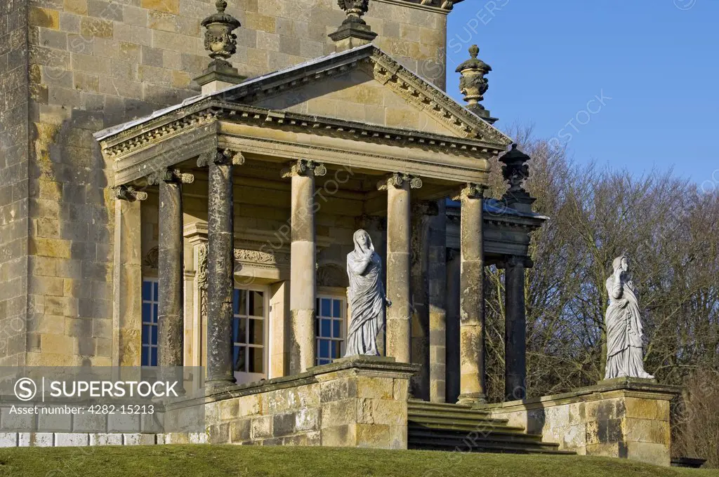 England, North Yorkshire, Castle Howard. Temple of the Four Winds in the gardens of Castle Howard.