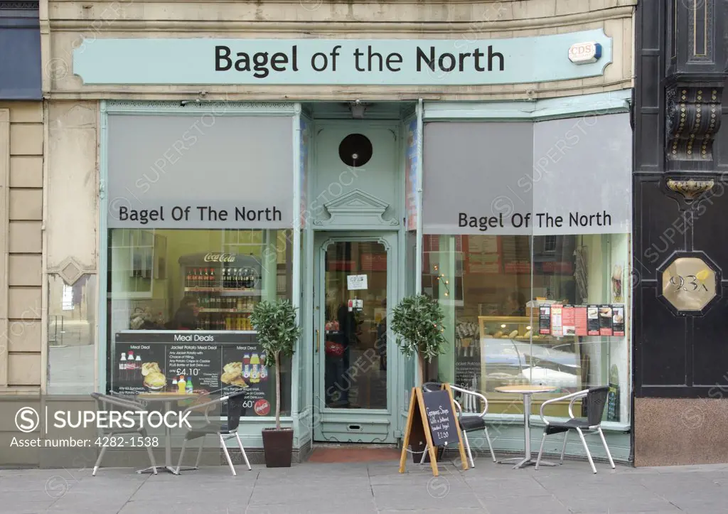 England, Tyne and Wear, Newcastle Upon Tyne. Bagel of the North takeaway deli cafe.