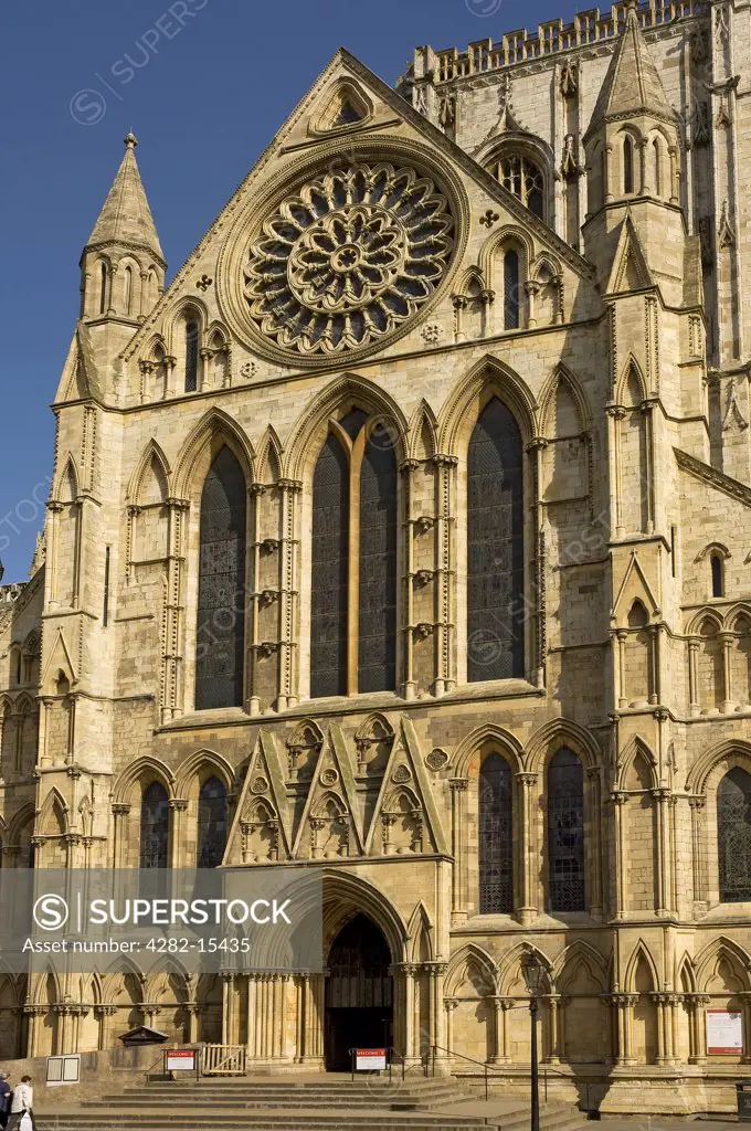 England, North Yorkshire, York. The South Transept of York Minster.