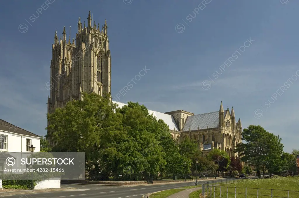 England, East Riding of Yorkshire, Beverley. Beverley Minster, a parish church which is generally regarded as being the most impressive English church that is not a cathedral.