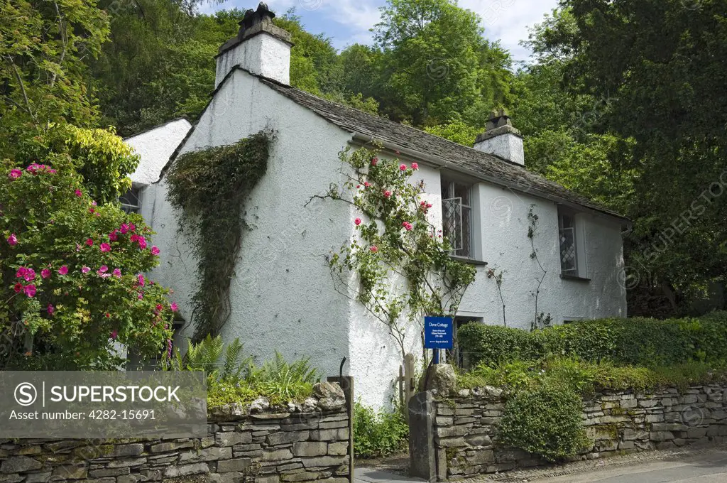 England, Cumbria, Grasmere. Dove Cottage, the home of William Wordsworth from December 1799 to May 1808.