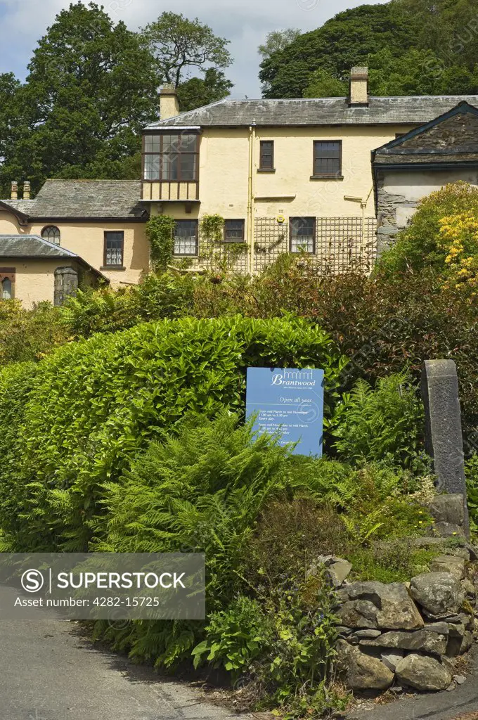 England, Cumbria, Coniston. Brantwood the former home of John Ruskin (19th century artist and writer), is both a treasure house of historical importance and a lively centre of contemporary arts and the environment near Coniston Water.