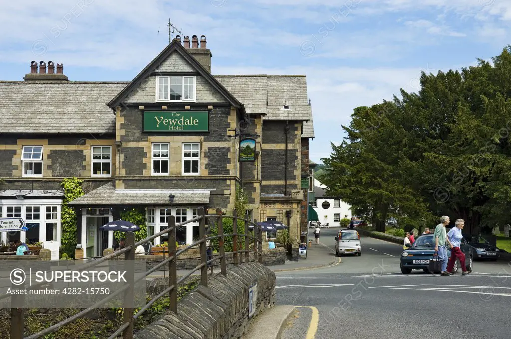 England, Cumbria, Coniston. The Yewdale Hotel in the village of Coniston.