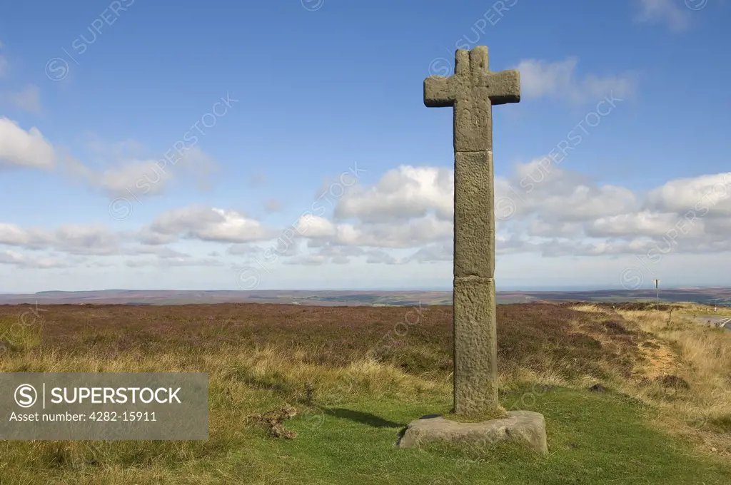 England, North Yorkshire, North York Moors . Young Ralphs Cross in the North York Moors National Park.
