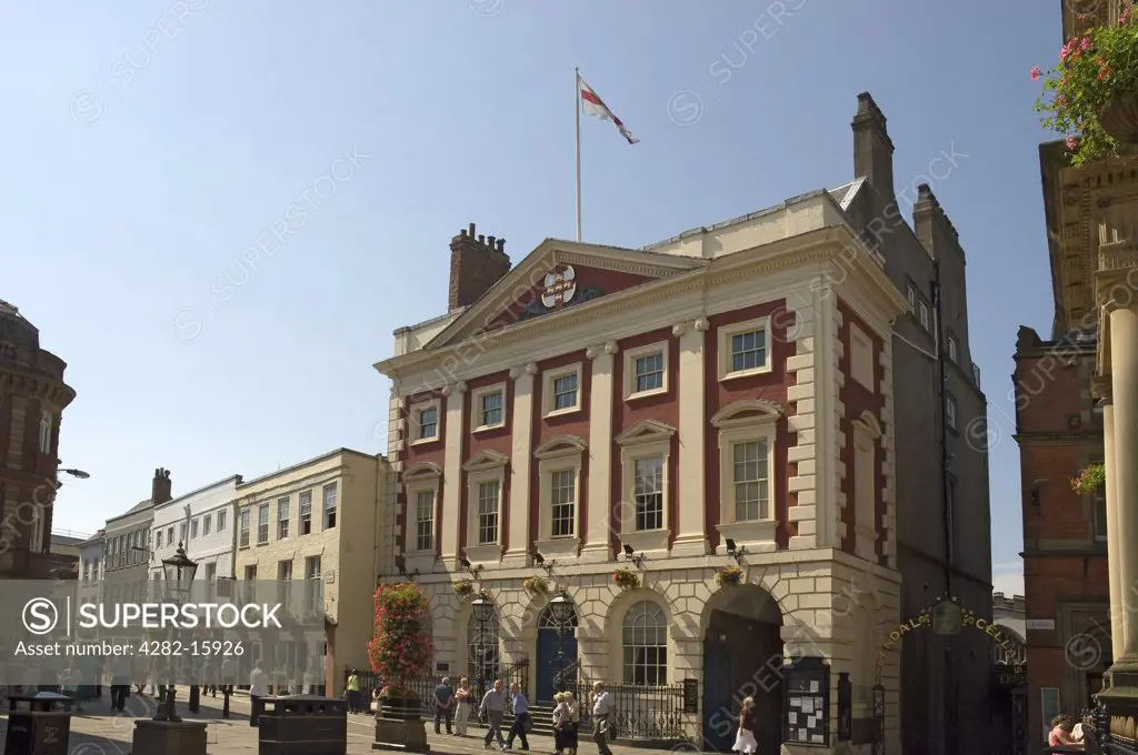 England, North Yorkshire, York. The facade of Mansion House at St Helens Square in York.