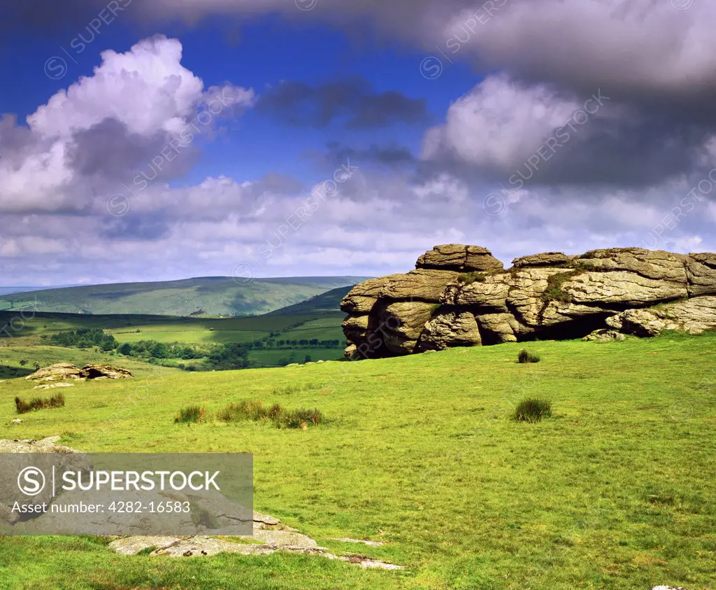 England, Devon, Dartmoor. Hay Tor, a granite tor close to Manaton in the Dartmoor National Park.