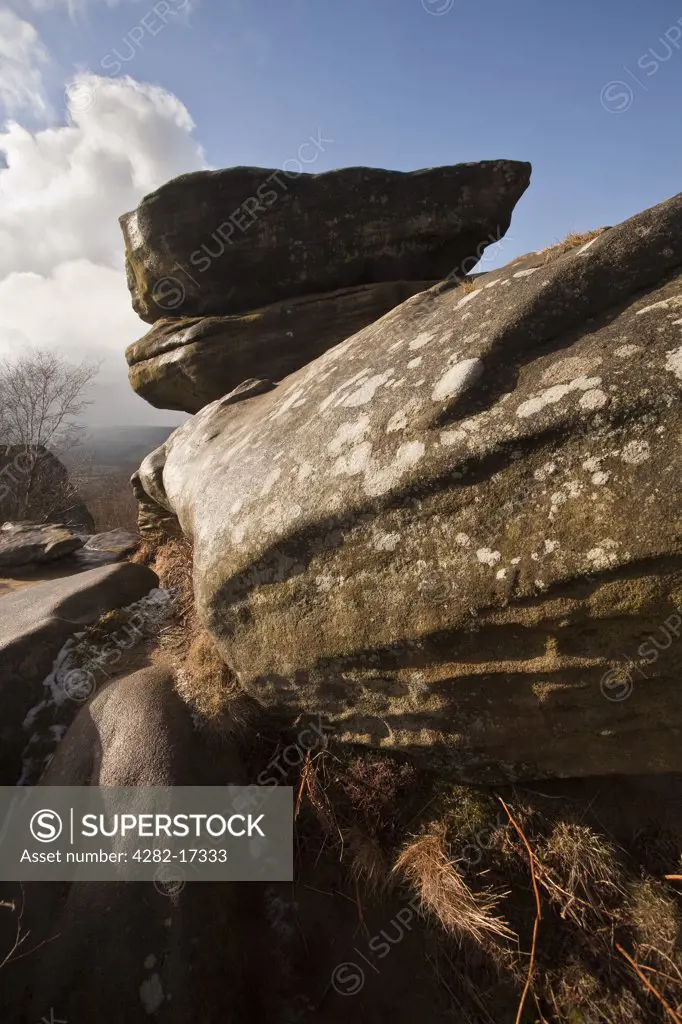 England, North Yorkshire, Brimham Rocks. Brimham Rocks, a group of strange rock formations scattered over Brimham Moor.