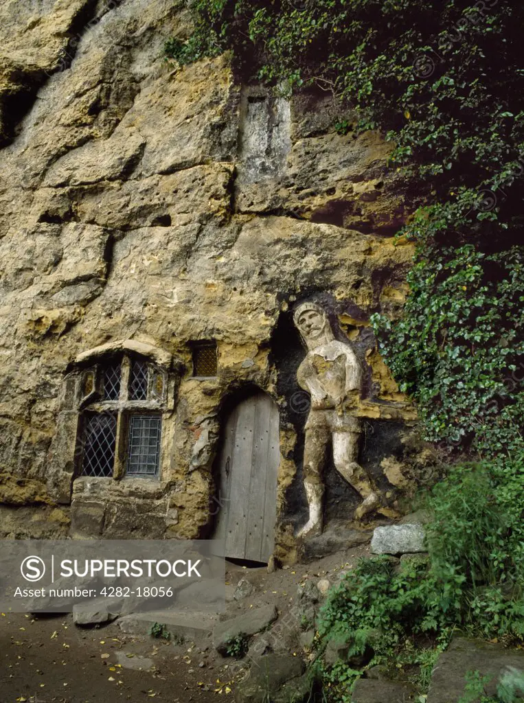 England, North Yorkshire, Knaresborough. The wayside shrine Chapel of Our Lady of the Crag was founded in 1408 by John the Mason as thanks for the miraculous saving of his young son.