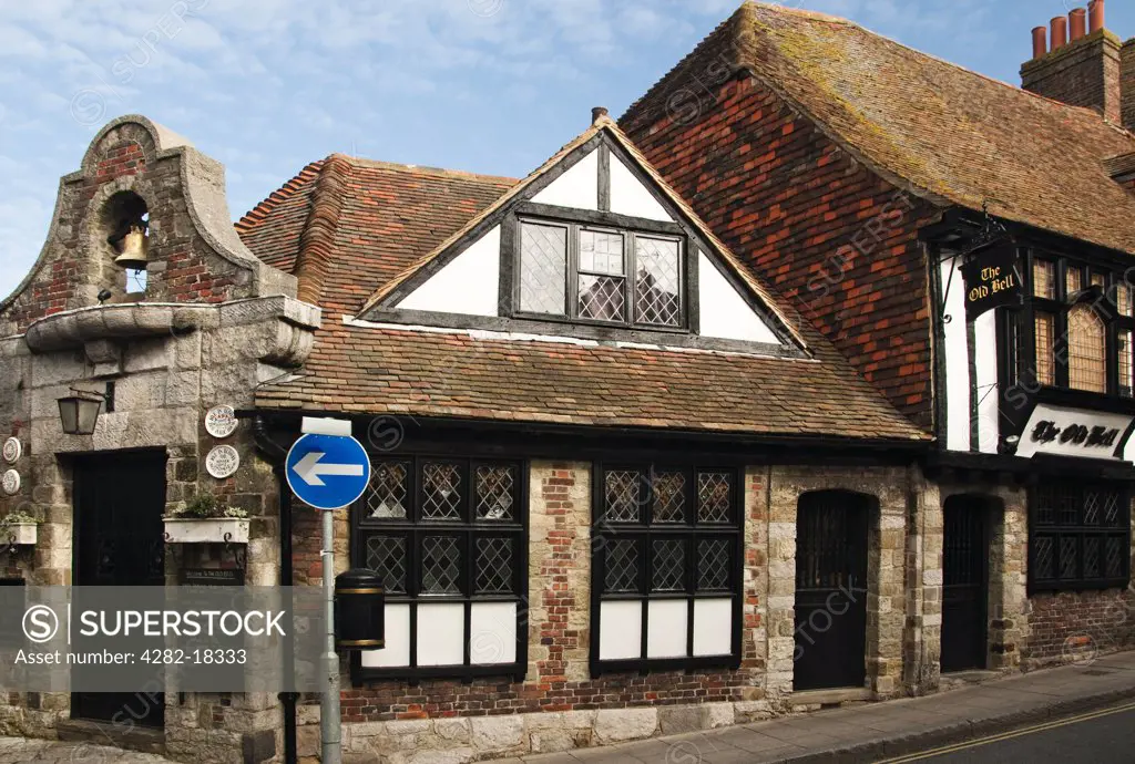 England, East Sussex, Rye. The Old Bell Inn, built in 1390, one of the five oldest buildings in Rye.