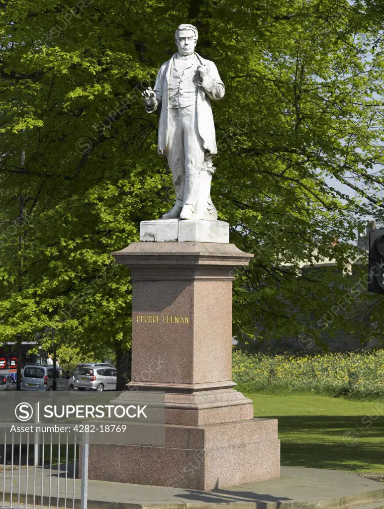 England, North Yorkshire, York. Statue of George Leeman 1809AD - 1882AD, creator of the North Eastern Railway Company in 1854.