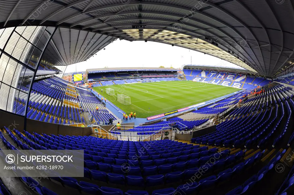 England, West Midlands, Birmingham. Inside St. Andrews Stadium, home of Birmingham City Football Club.