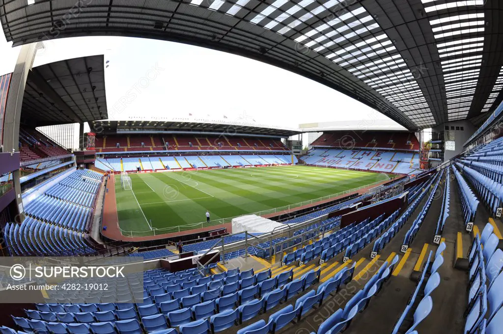 England, West Midlands, Birmingham. Inside Villa Park Stadium, home of Aston Villa Football Club.