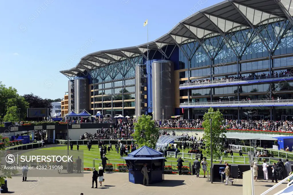 England, Berkshire, Ascot. Horses in the winners enclosure in the parade ring during day two of Royal Ascot 2010.