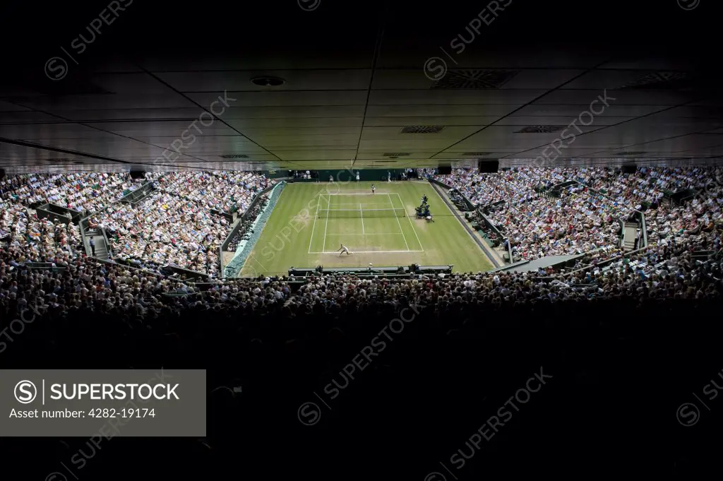 England, London, Wimbledon. The Ladies Singles Final on Centre Court at the Wimbledon Tennis Championships 2010.