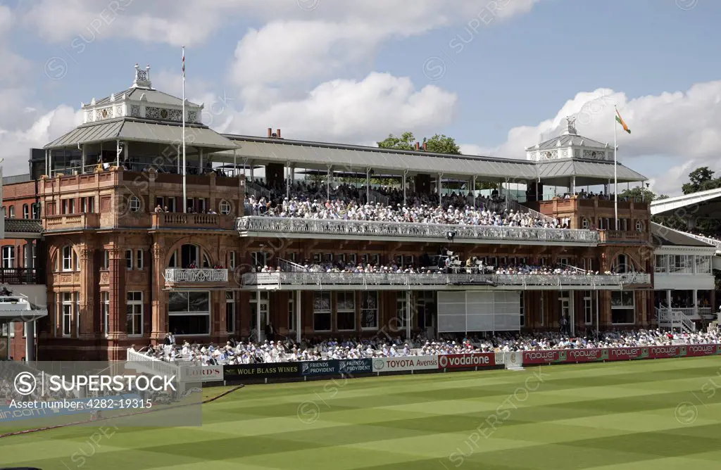 England, London, St Johns Wood. The Pavilion at Lord's Cricket Ground, the home of cricket.