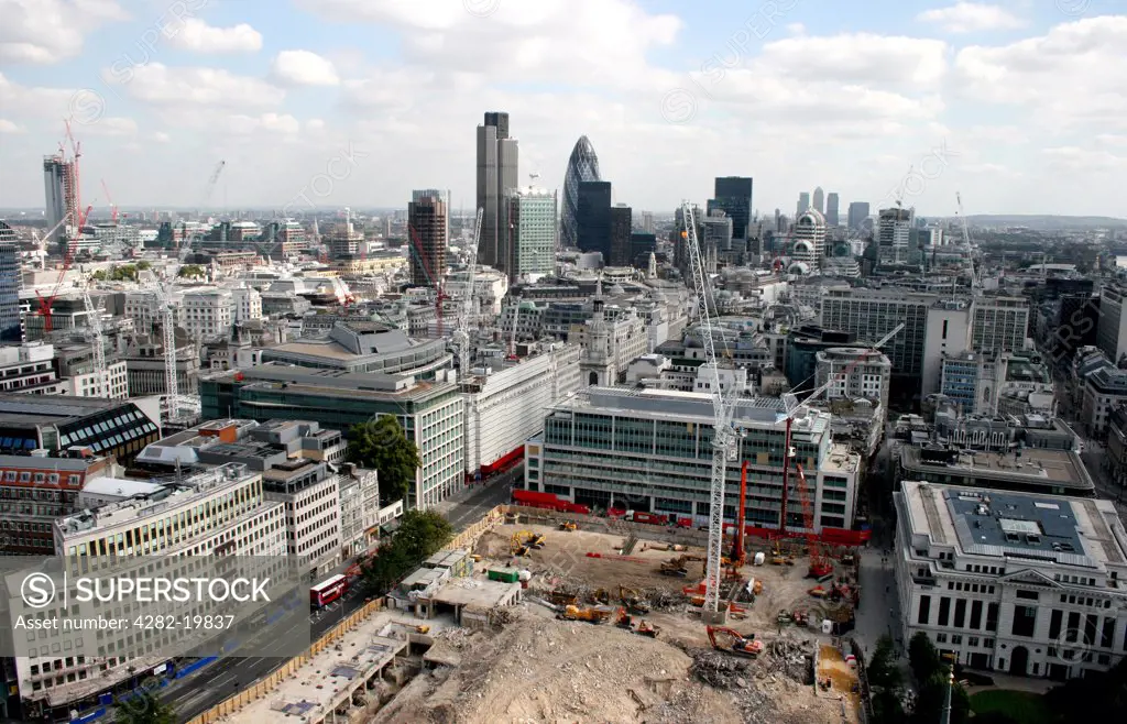 England, London, The City. The City of London viewed from St. Paul's Cathedral.
