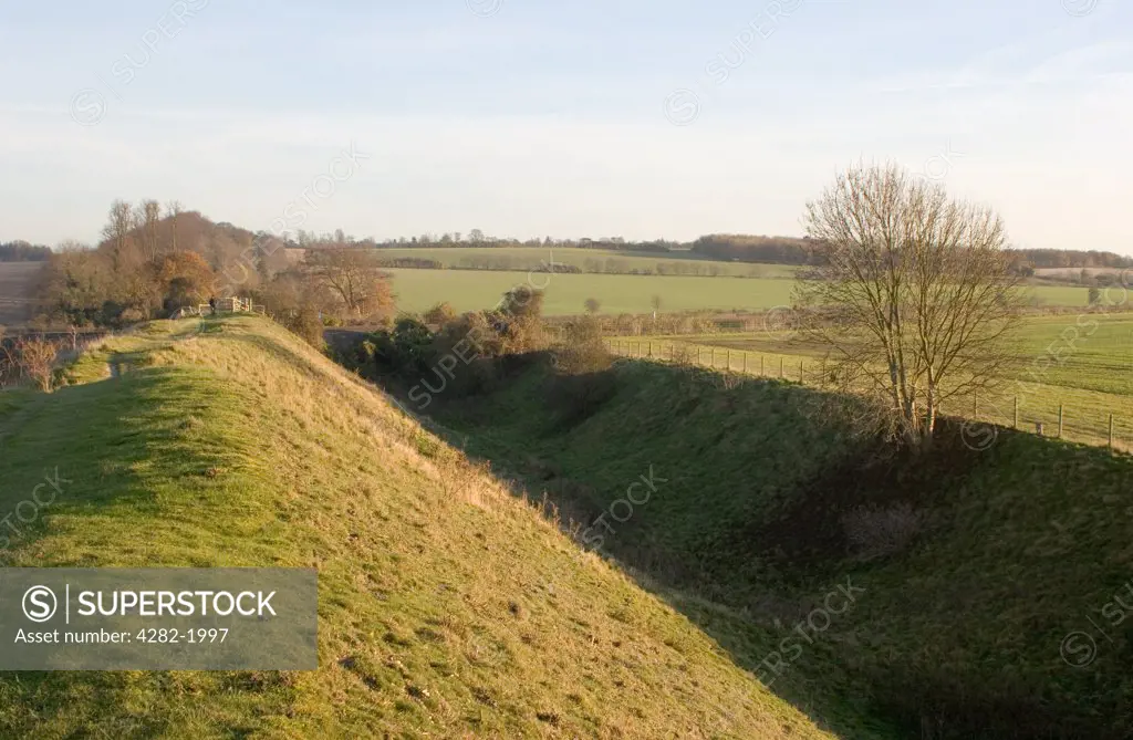 England, Cambridgeshire, Newmarket. Devils Dyke or Devils Ditch, an Anglo Saxon earthwork.