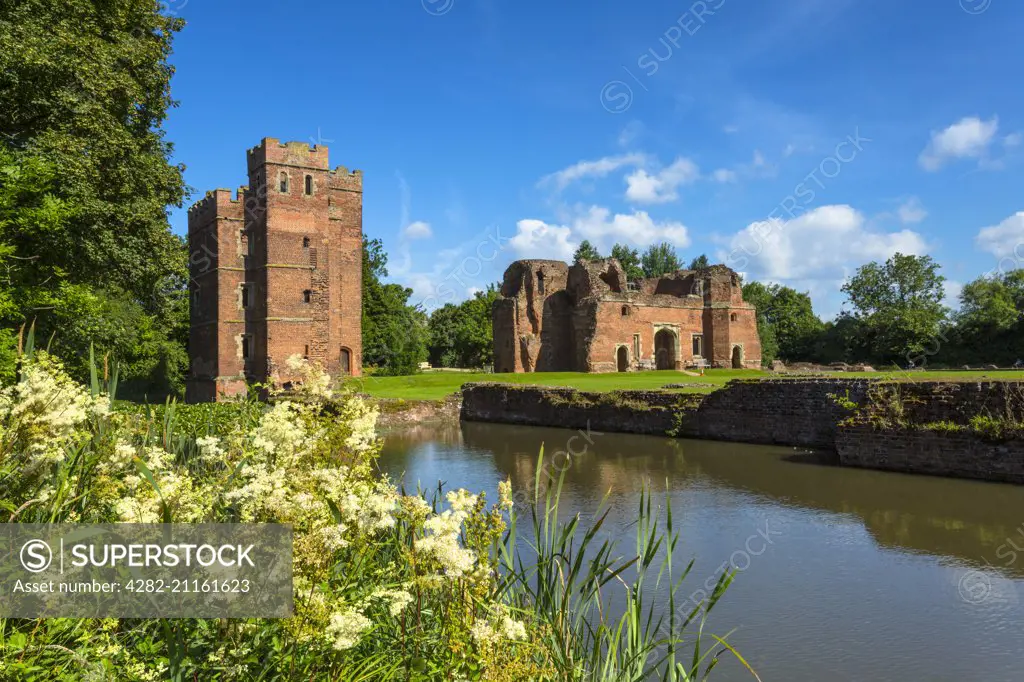 Kirby Muxloe Castle which is a picturesque fortified mansion.
