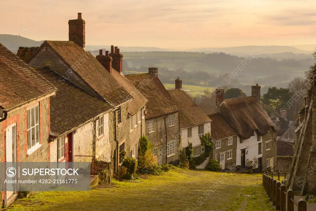 A view down Gold Hill in Shaftesbury.