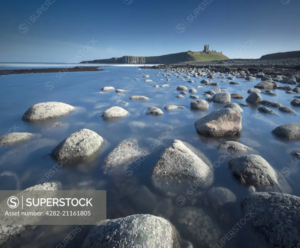 A view of Dunstanburgh Castle in Northumberland.