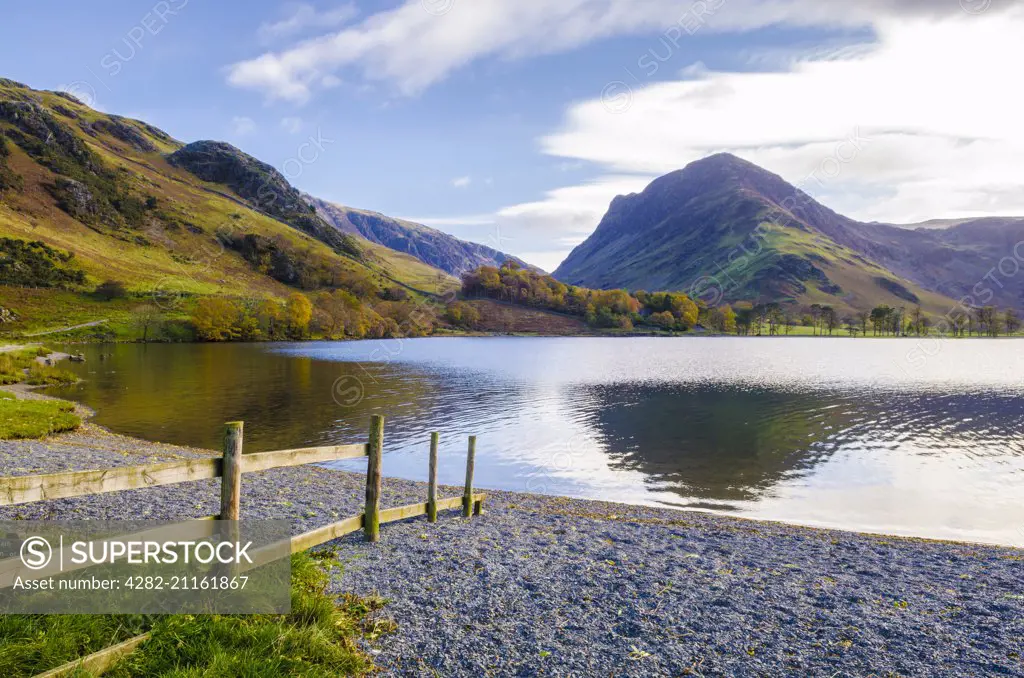 Buttermere lake and Fleetwith Pike in the Lake District.