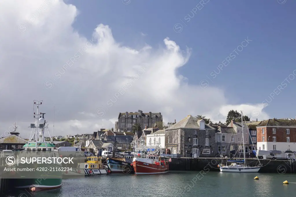 Boats in the harbour at Padstow.