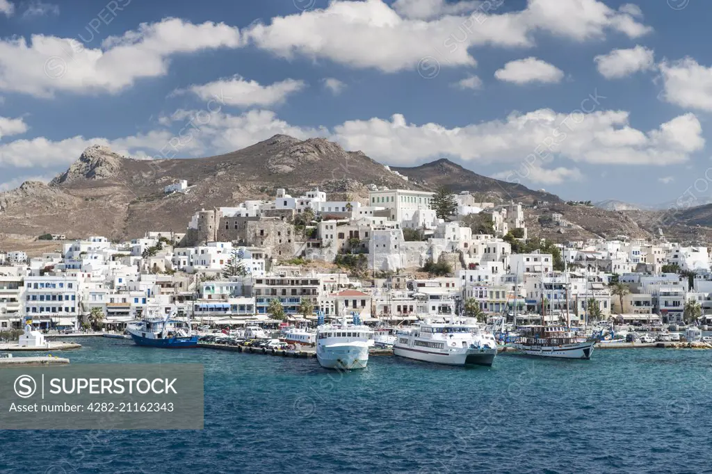 The Greek island of Naxos in the Aegean Sea.
