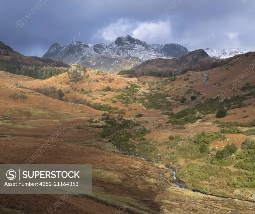The Langdale Pikes from Little Langdale.