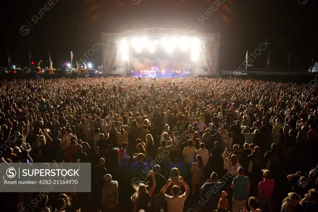 Main stage crowd shot at the Global Gathering music festival.