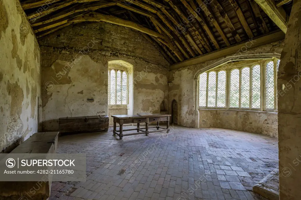 An interior room in the ruins of Castle Acre Priory.
