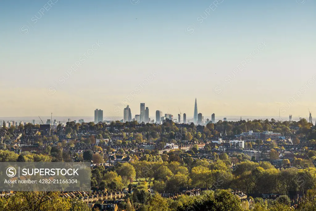 The London skyline from Alexandra Palace.