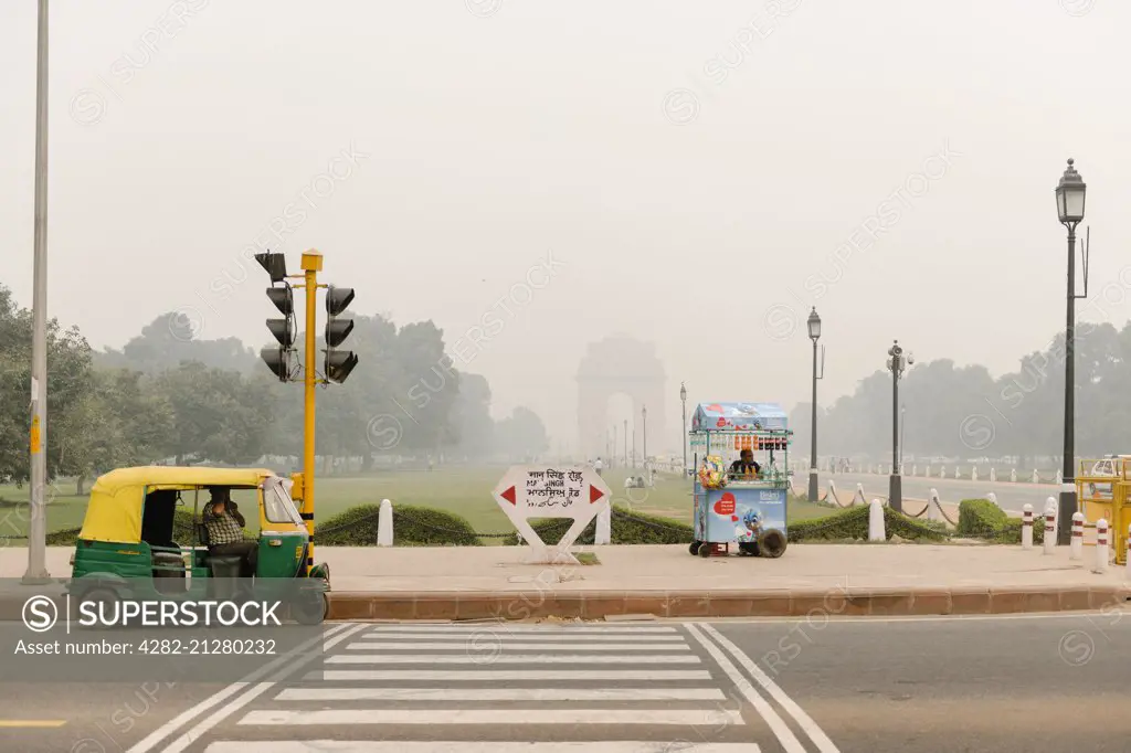 Rajpath towards India Gate in New Delhi.