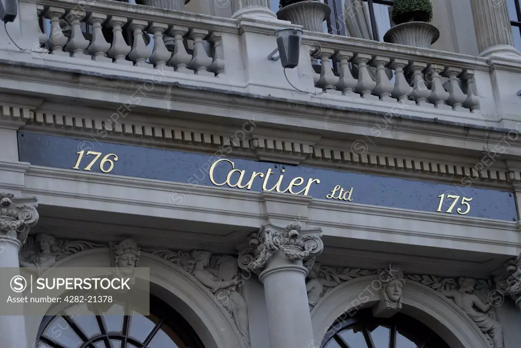 England, London, Old Bond Street. Cartier jewellers in Old Bond Street.
