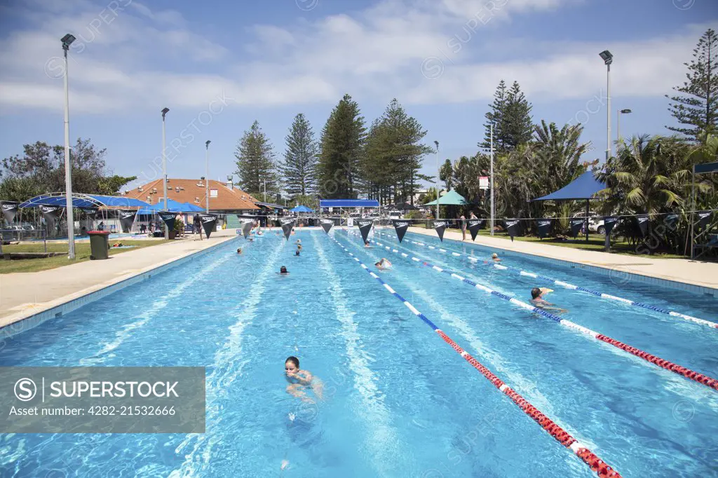 Open air public swimming pool in Byron Bay.